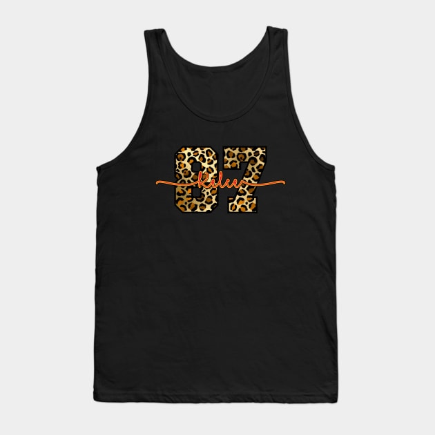 Travis Kelce 87 Swiftie Fans Leopard Print Tank Top by Shirts by Jamie